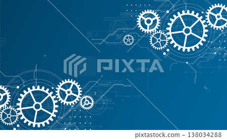 Abstract document drawing using white gears. Technological background. Abstract document drawing using white gears. Technological background. 138034288