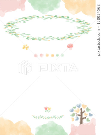 Soft and cute certificate series | Ready-to-use "Well Done" pastel certificate template (no text, no border) 138034568