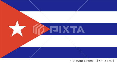 National flag of Cuba isolated. 138034701