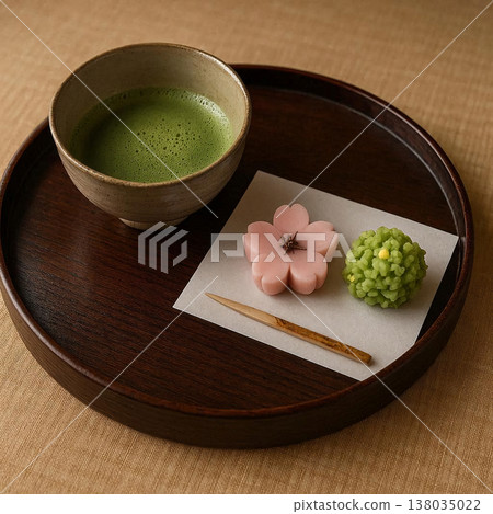Matcha and sweets that evoke a sense of Japanese tranquility. 138035022