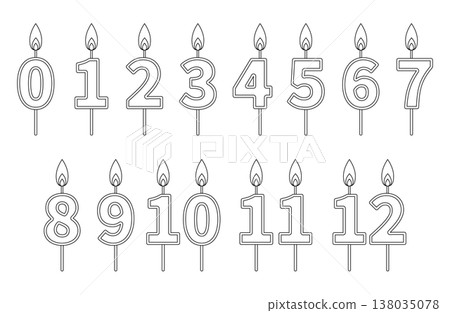 黑白數位生日蠟燭套裝(0-12) 黑白數位生日蠟燭套裝(0-12) 138035078