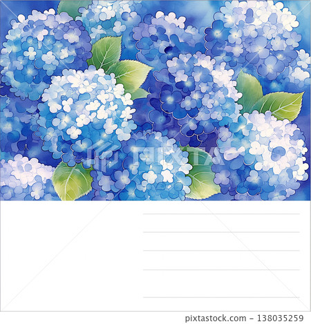 天然的畫框設計，周圍環繞著淡雅水彩描繪的繡球花，營造出柔和的印象和寧靜的氛圍。 138035259