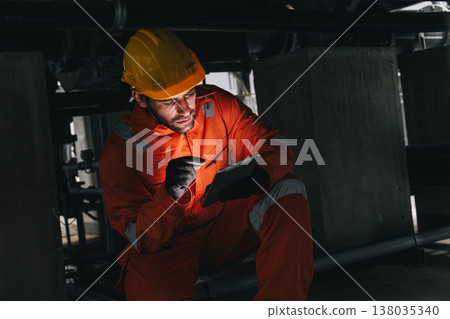 Professional engineer male working service check maintenance, Worker industry water pipe tube system Professional engineer male working service check maintenance, Worker industry water pipe tube system 138035340