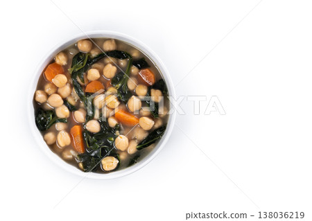 Chickpea and Spinach Soup with Carrots Chickpea and Spinach Soup with Carrots 138036219