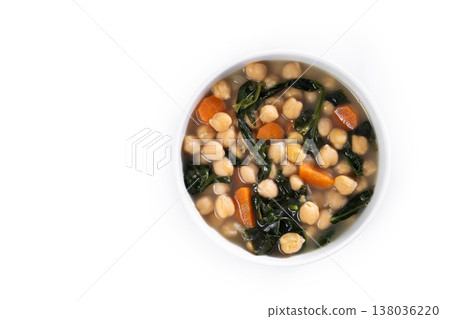 Chickpea and Spinach Soup with Carrots Chickpea and Spinach Soup with Carrots 138036220