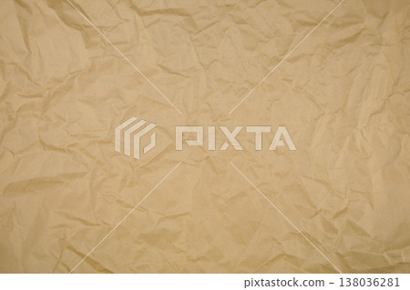 皺巴巴的牛皮紙的紋理 138036281