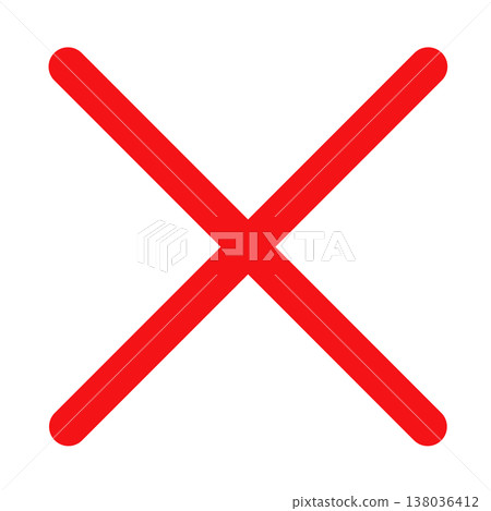 紅色“X”圖示(簡單的錯誤/禁止符號) 紅色“X”圖示(簡單的錯誤/禁止符號) 138036412
