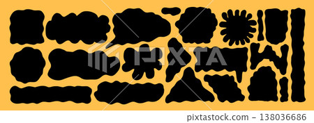 Organic vector shapes with wavy borders. Abstract forms silhouettes. Rectangle frames, bubbles and blobs. Hand-drawn design elements for creative backgrounds and banners. Triangles, arch, amoeba set Organic vector shapes with wavy borders. Abstract forms silhouettes. Rectangle frames, bubbles and blobs. Hand-drawn design elements for creative backgrounds and banners. Triangles, arch, amoeba set 138036686