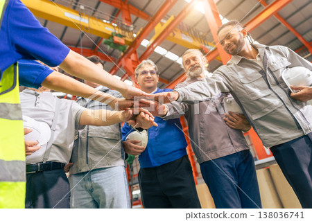 group of workers team unity mix people multiracial join hand together for unity strong teamwork 138036741