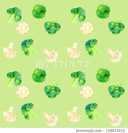 西蘭花和花椰菜無縫圖案 - 手繪水彩蔬菜插圖 西蘭花和花椰菜無縫圖案 - 手繪水彩蔬菜插圖 138037012