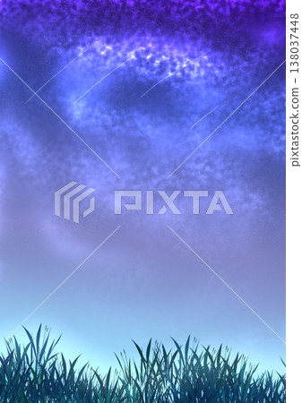 繁星點點的夜空與草原 繁星點點的夜空與草原 138037448