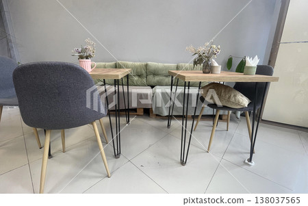 the chairs and the tables in the restaurant the chairs and the tables in the restaurant 138037565