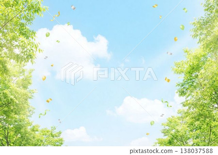 宣傳背景資料以翠綠的植物和蔚藍的天空為特色。 138037588