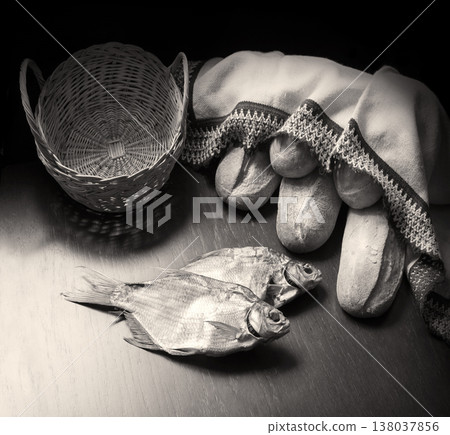 Two fish and five breads Two fish and five breads 138037856