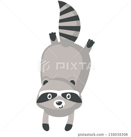 Funny raccoon cute animal vector character icon Funny raccoon cute animal vector character icon 138038306
