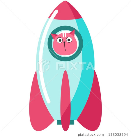 Space cat astronaut in spaceship vector cute emoji Space cat astronaut in spaceship vector cute emoji 138038394