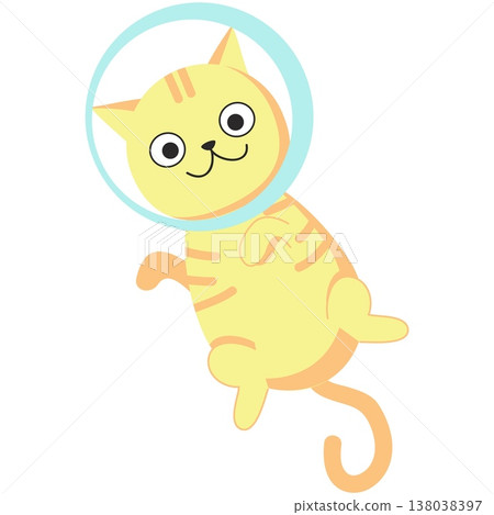 Funny kitten cosmonaut vector space character icon 138038397