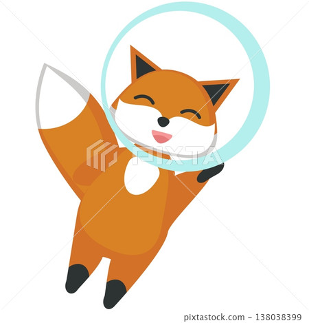 Vector fox astronaut animal cartoon character icon 138038399