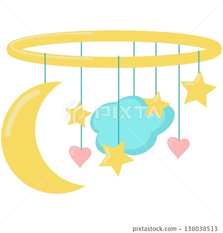 Baby crib bed mobile carousel vector flat icon Baby crib bed mobile carousel vector flat icon 138038513