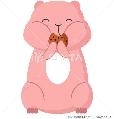 Cute cartoon hamster with cookie vector icon Cute cartoon hamster with cookie vector icon 138038523