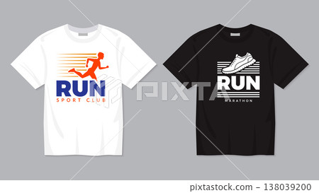 Running tshirt. print design template for sport clothes marathon competition Running tshirt. print design template for sport clothes marathon competition 138039200