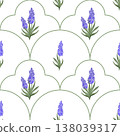Geometric Spring Flower Pattern with Lavender Vector 138039317