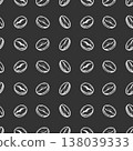 Coffee Bean Pattern Chalk Style on Blackboard Background 138039333