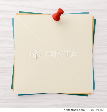 3D背景素材－圖釘和便條紙－色彩繽紛 138039465
