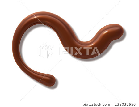 Glossy chocolate drizzle with melt cocoa syrup swirl and caramel glaze drip. Isolated 3d vector melted milk choco sauce in creamy liquid flow, brown splash and droplet, smooth sweet cacao candy squirt Glossy chocolate drizzle with melt cocoa syrup swirl and caramel glaze drip. Isolated 3d vector melted milk choco sauce in creamy liquid flow, brown splash and droplet, smooth sweet cacao candy squirt 138039656