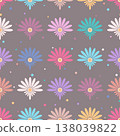 Colorful Daisy Flower Geometric Seamless Pattern 138039822