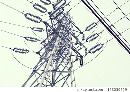 Power transmission tower, high voltage line, high voltage tower Power transmission tower, high voltage line, high voltage tower 138039839