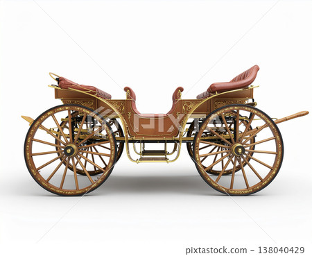 an old carriage on a white background 138040429