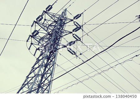 輸電塔、高壓電線、高壓塔 138040450