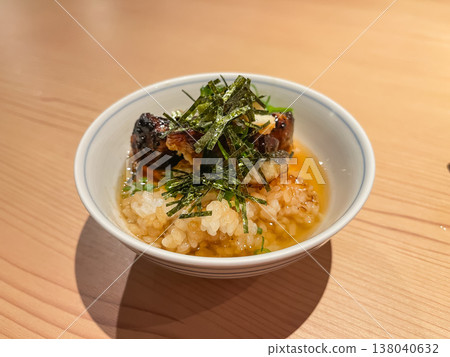 Unagi no hitsumabushi, which is eel served as ochazuke (rice with broth). 138040632