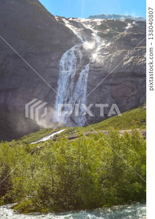 glacial meltwater on rocky mountain in Norway glacial meltwater on rocky mountain in Norway 138040807