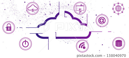 Cloud infrastructure concept technology background and network security 138040970