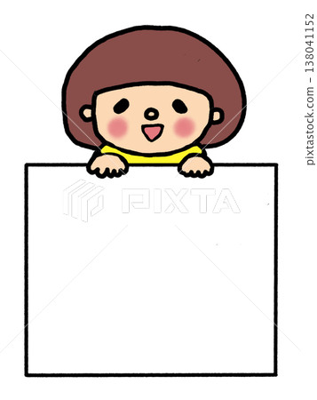 A message frame featuring a smiling child (hand-drawn illustration). A message frame featuring a smiling child (hand-drawn illustration). 138041152