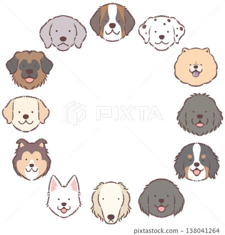 大型犬臉圖示圓形邊框 2 138041264