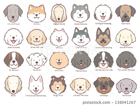 大型犬臉圖示集 - 帶名稱 138041267