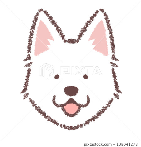 白色瑞士牧羊犬臉部圖標 白色瑞士牧羊犬臉部圖標 138041278
