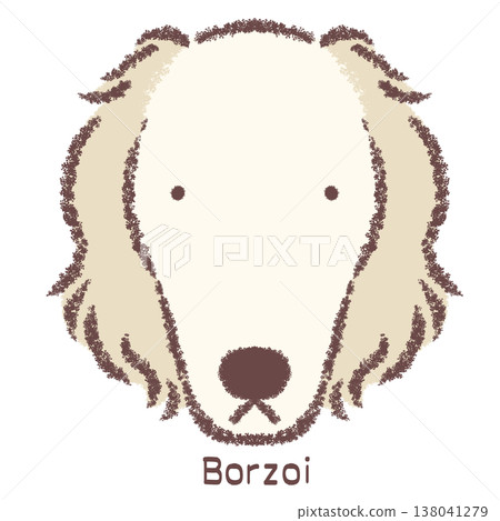 Borzoi face icon - with name Borzoi face icon - with name 138041279