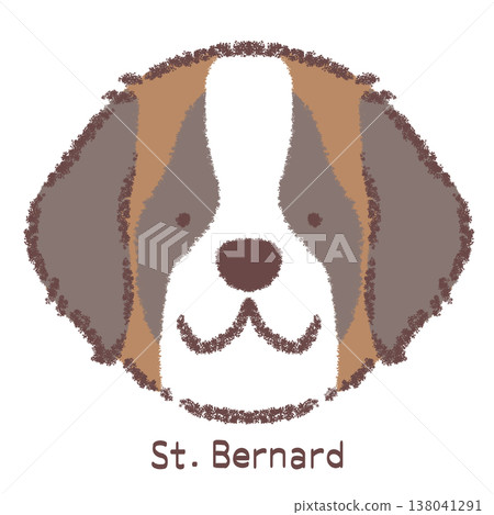 St. Bernard face icon - with name St. Bernard face icon - with name 138041291