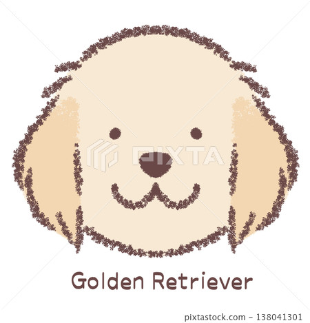 Golden Retriever face icon - with name Golden Retriever face icon - with name 138041301