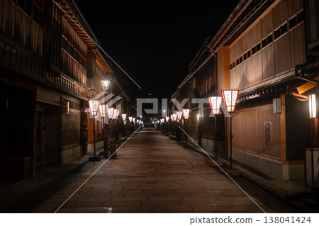 The charming Higashi Chaya District at night, Kanazawa 138041424