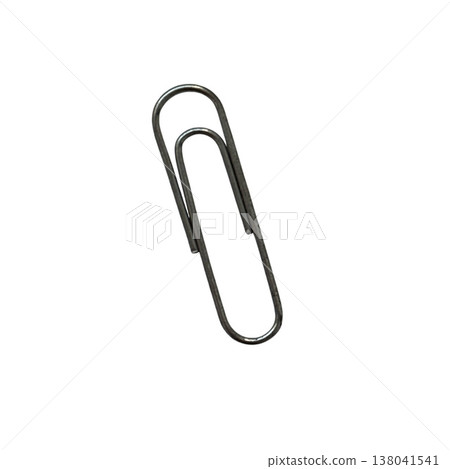 Metal paper clip organizing office documents Metal paper clip organizing office documents 138041541