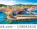 View of the city of Saint-Tropez, Provence, Cote d Azur, a popular destination for travel in Europe 138041616