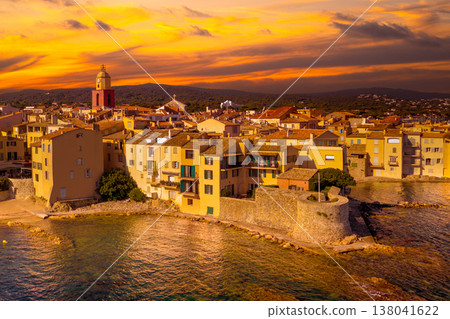 View of the city of Saint-Tropez, Provence, Cote d Azur, a popular destination for travel in Europe 138041622