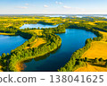Aerial view of lakes in Narachanski National Park, Belarus 138041625