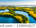 Aerial view of lakes in Narachanski National Park, Belarus 138041627