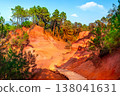 Roussillon, red rocks of Colorado colorful ochre canyon in Provence, landscape of France 138041631
